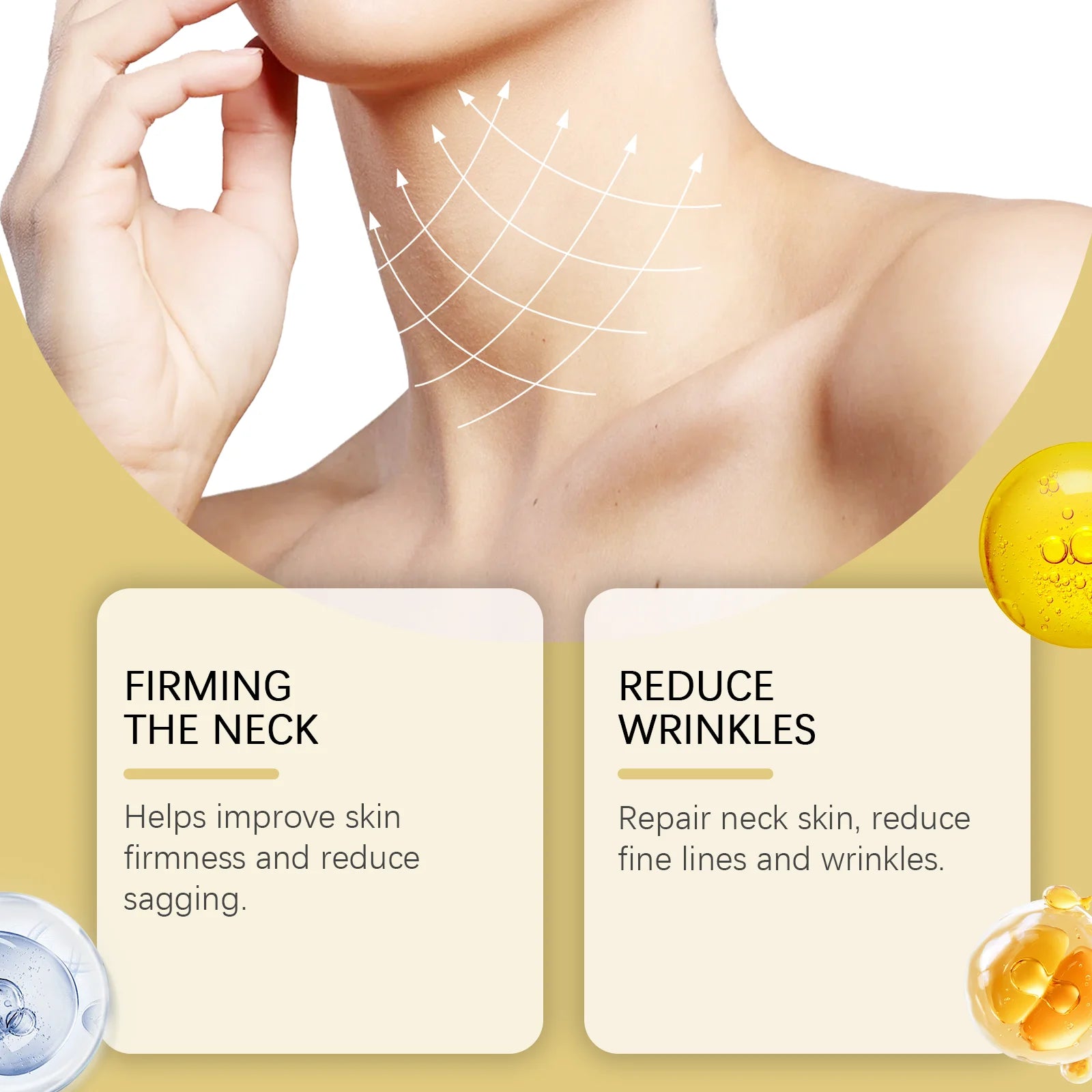 Hexapeptide 8 Roller Neck Cream Firming Lifting Massager Ceramide Moisturizing Tightening Skin Care Body Lotion For Women